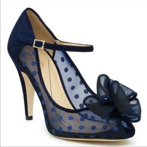 Kate Spade Didi Navy Peep Toe MaryjanePumps- Size 9.5